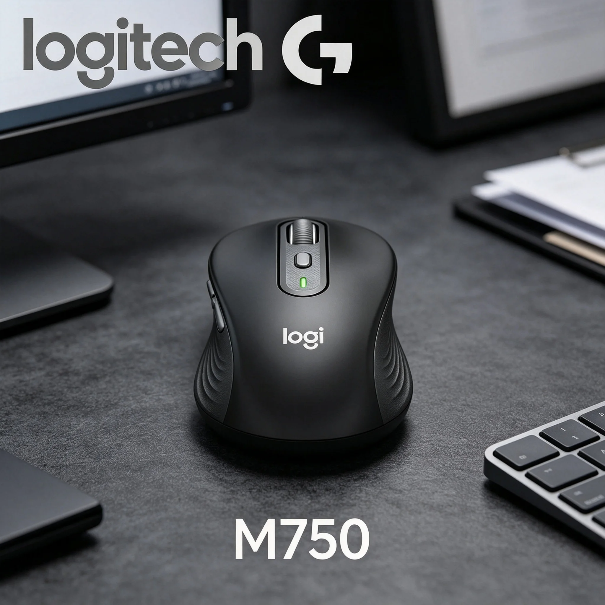 Logitech M750 High Precision Optical Sensor Wireless Mouse Precise Cursor For PPT Production Form Editing Office Work