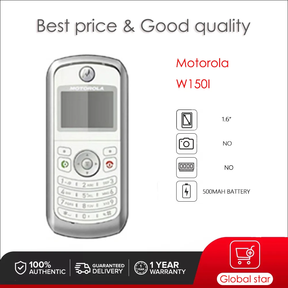 Original Motorola W150i Unlocked Refurbished Mobile Phone GSM 850 / 900 / 1800 / 1900 Good Quality With 1 Year Warranty
