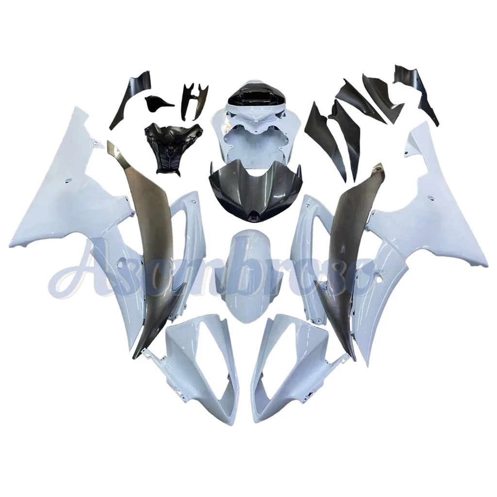 ABS Injection Molded Fairing Kit For Yamaha YZF-R6 2008–2016 YZFR6 09 10 11 12 13 14 15 Complete Body Panels | White Gray