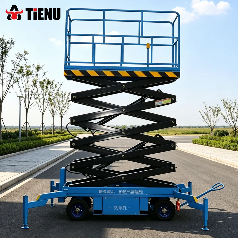 Electric Lifting Platform Mobile Self Propelled Hydraulic Electric Scissor Lift For Aerial Work Heavy Duty Stable Lifting