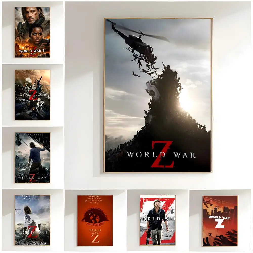 zombie action w-world war z Poster Classic Wall Art  Home Decor  Peel and Stick Unframed view 2