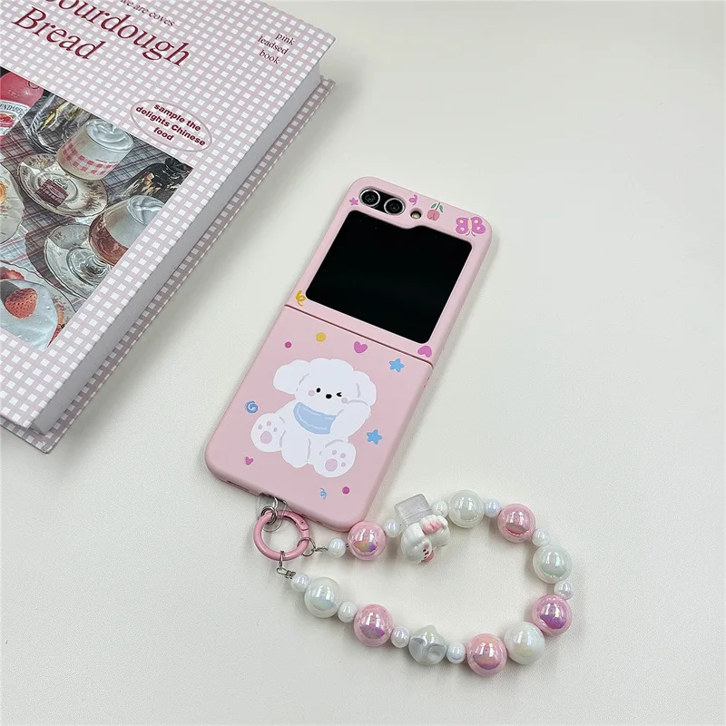 Cute Pink Rabbit Phone Case for Samsung Galaxy Z Flip 6 5 4 3 Protective Back Cover for ZFlip4 ZFlip5 ZFlip6 Case Shell