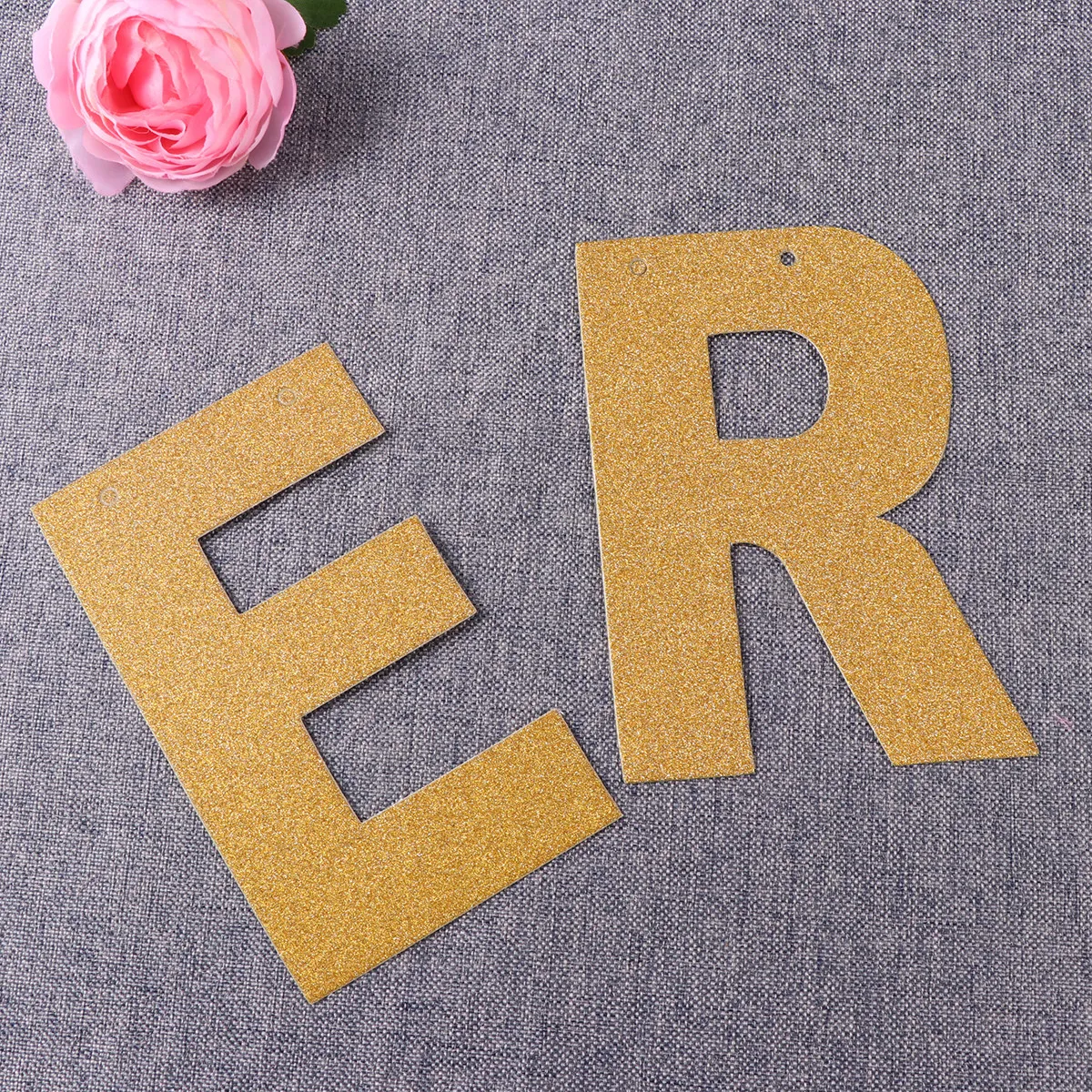 3 Meters Letter Bunting Happy Easter Banner Glitter Jute Garland with Bunny Pattern for Wall Window Tree Decor Easter Garland