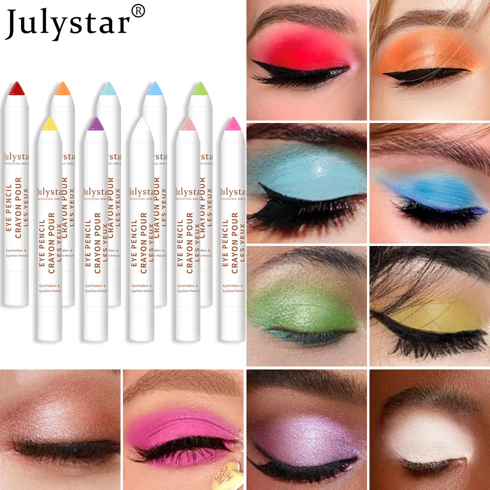 Julystar-Eye Shadow Stick, Dois Tipos de Canetas de Sombra, 20 Cores, Glitter, Lantejoulas, Maquiagem Feminina, Matte