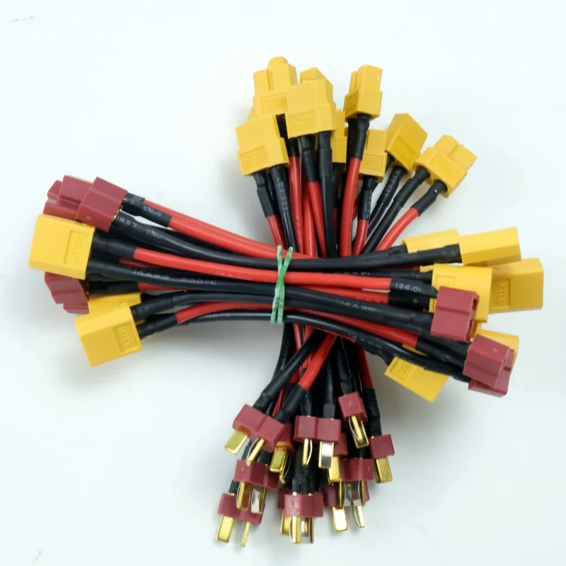 1/2/5 قطعة 14AWG 10 سنتيمتر T-موصل عمداء نمط إلى XT60 موصل قابس محول كابل شحن لشواحن نمط ISDT