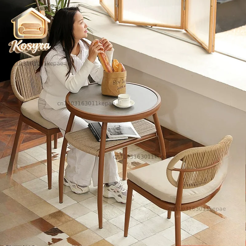 Balcony Small Table and Chair Rattan Chair Three-piece Combination Set Outdoor Leisure Tea Table Chair Outdoor Courtyard Waterpr