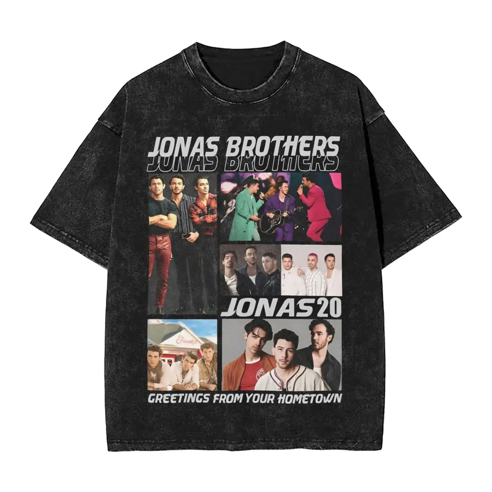 Vintage Washed Fashion Y2k Kleidung Joe J. Onas Brothers 20th Anniversary Jonas T-Shirt Sommer Casual Loose Streetwear Unisex – Detail 8