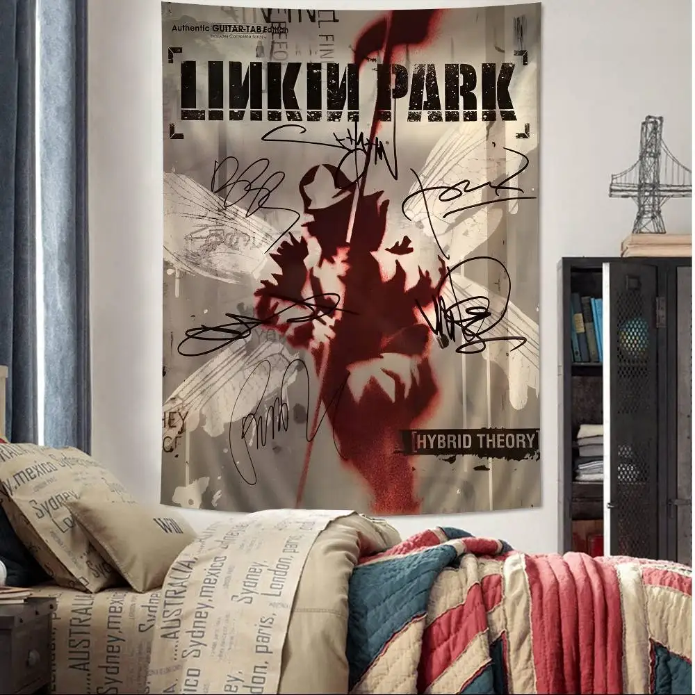 L-Linkin P-Parks Rock Band Anime Tapestry Hippie Flower Wall Carpets Dorm Decor Cheap Hippie Wall Hanging