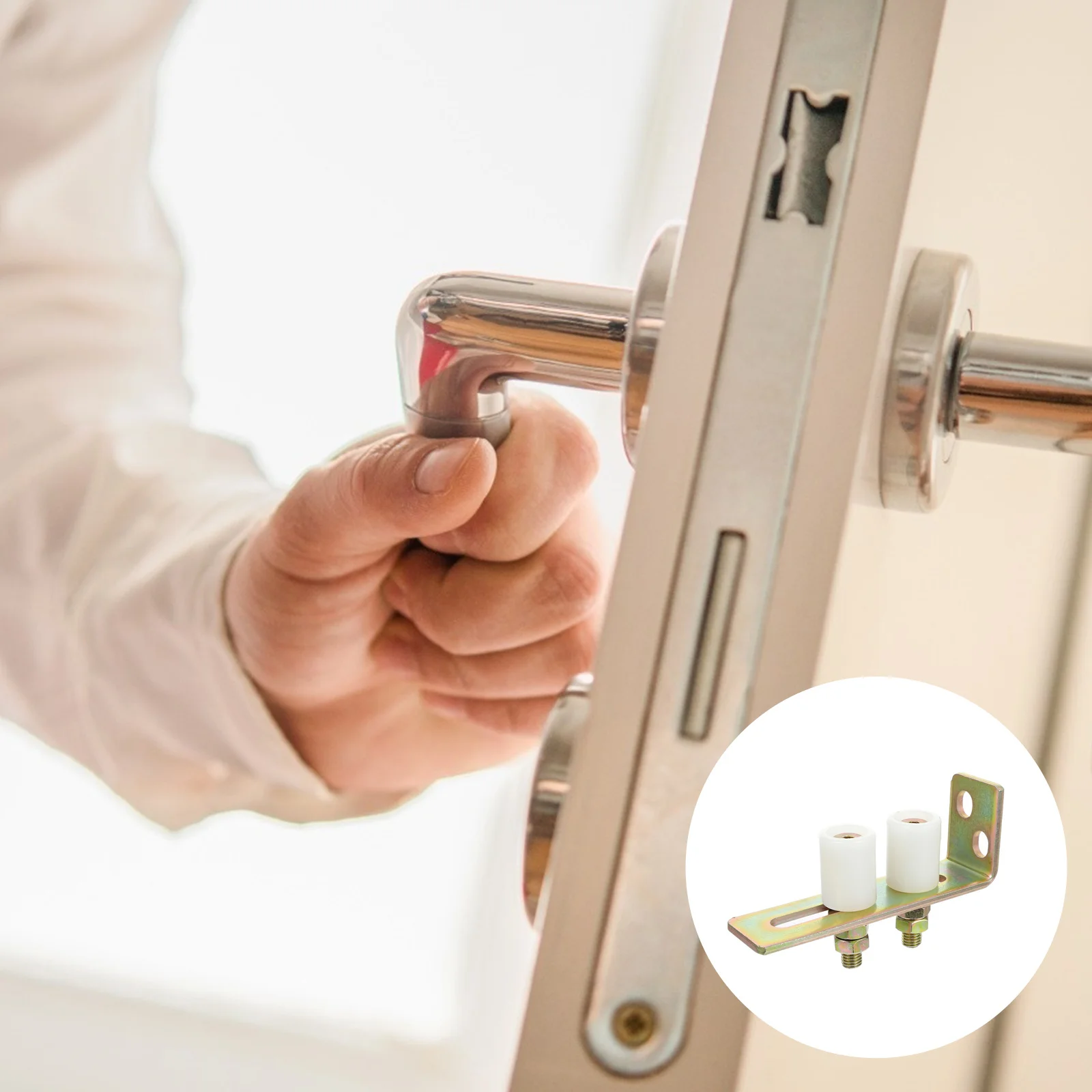 المزدوج النايلون دليل بكرات انزلاق بوابة السياج L آخر قوس ارتداء مقاومة عالية الكثافة المقاومة للتآكل سهلة التركيب حديقة ساحة #6