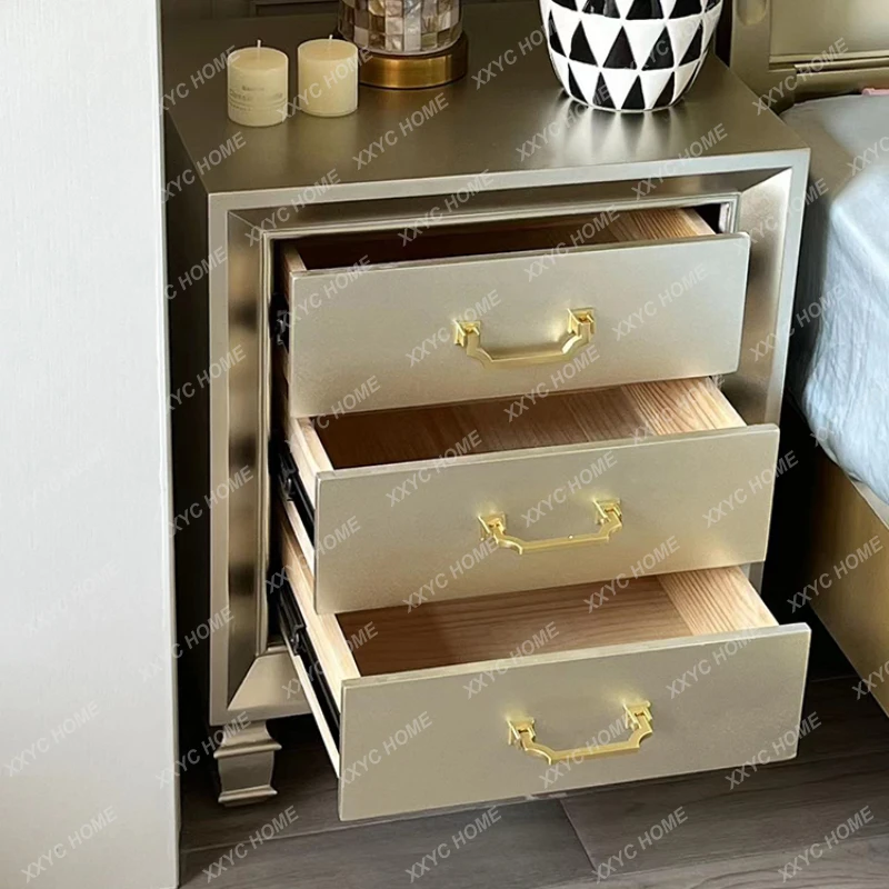 AA hot sale Classic Silver Nightstands Wood Thin Cheap House Nightstands Unique Solid Luxury Furniture