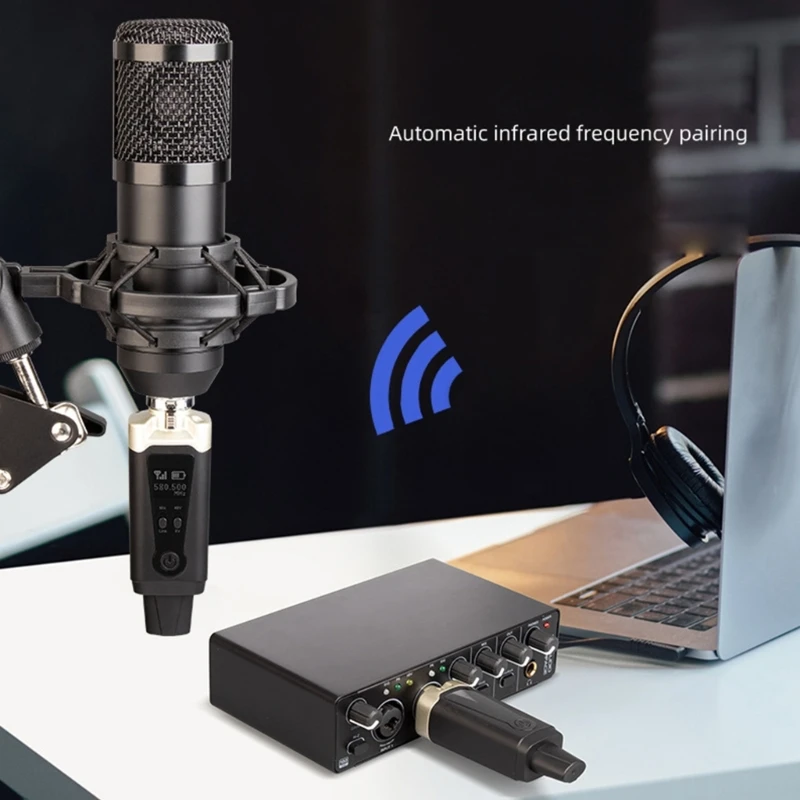 High-Resolution Wireless Microphone System with Adapter Clear Sound Output Receivers Transmitters Cardioid Direction