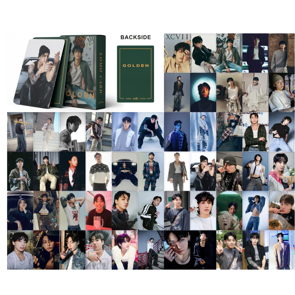 55Pcs/Box Kpop GOLDEN Jeon Jung Kook Solo Photocards Lomo Cards Photo Card for Fans Collection