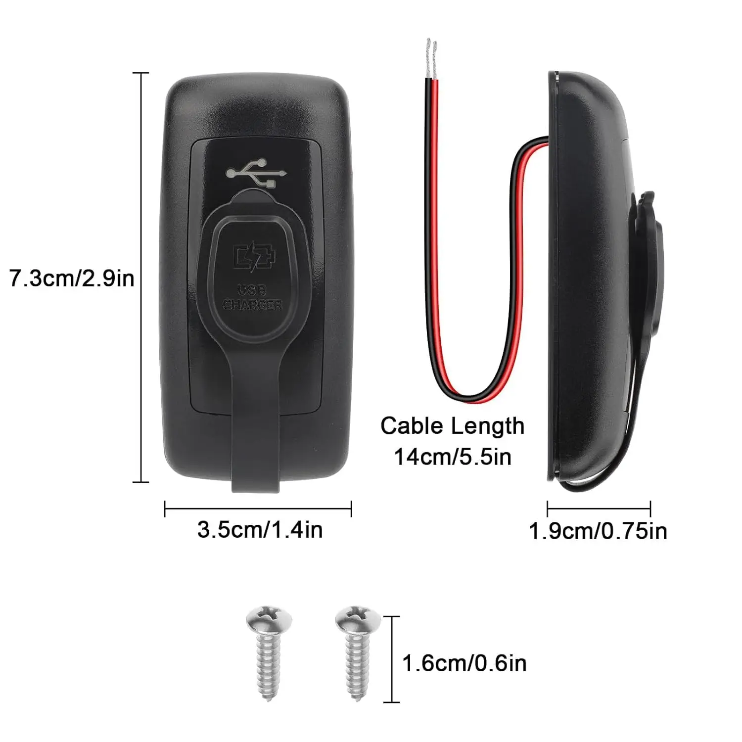 USB Car Motorcycle Charger Dual QC3.0 PD Type-C Universal Car Charger Waterproof and Dustproof 12-24V for Car Boat Marine ATV