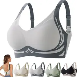 New Design Nylon Wireless Push Up Bra Seamless Design Cotton Liftup Bra Breathable High Support Underwear Bra Yoga Sports