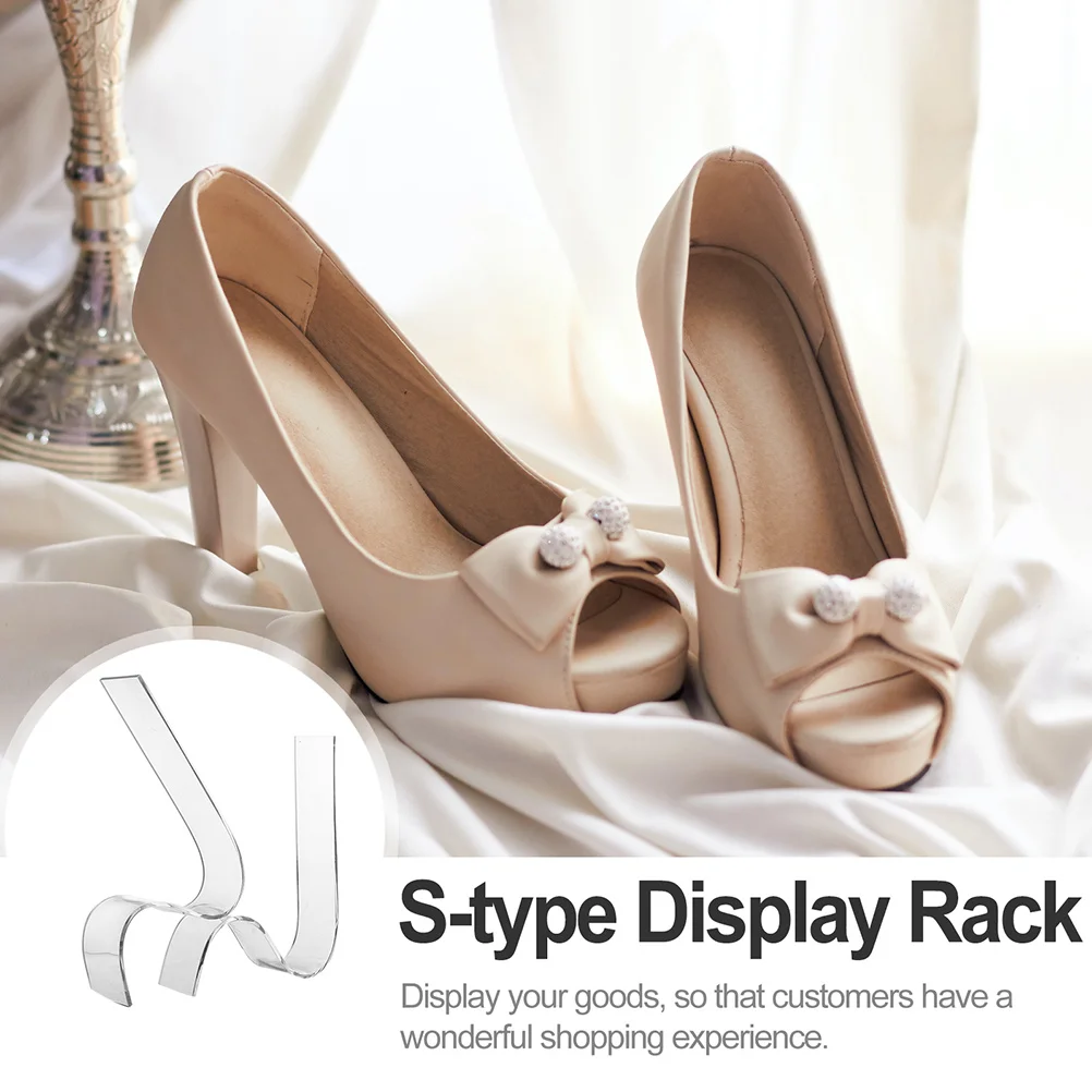 

4Pcs Acrylic Display Stand Transparent Shoe Holder for High Heels Sandal Shoe Display Rack Stand