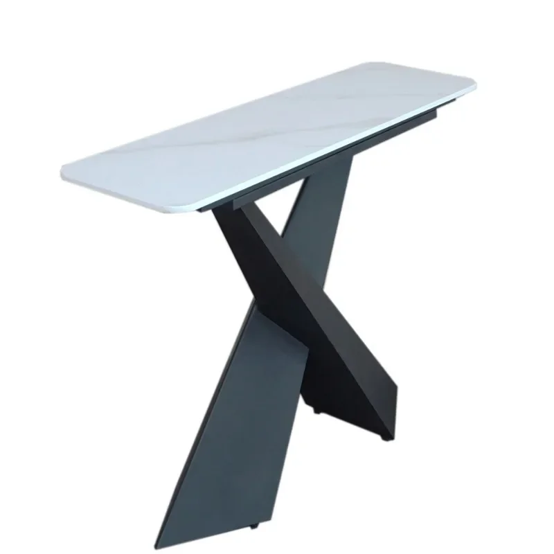 Light luxury modern rock slab entrance table Entry marble entrance table Minimalist wall side table entrance frame Creative plan