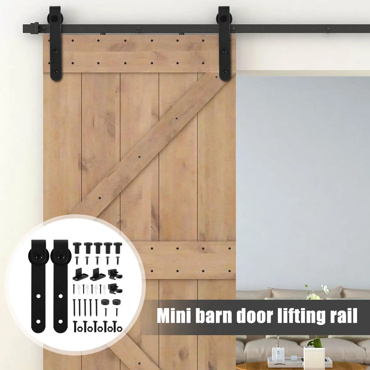 Sliding Barn Door Hardware Kit Sturdy Hardware Kits For Cabinet Doors Rail Set Smooth Silent Easy Installation Easy Assembly