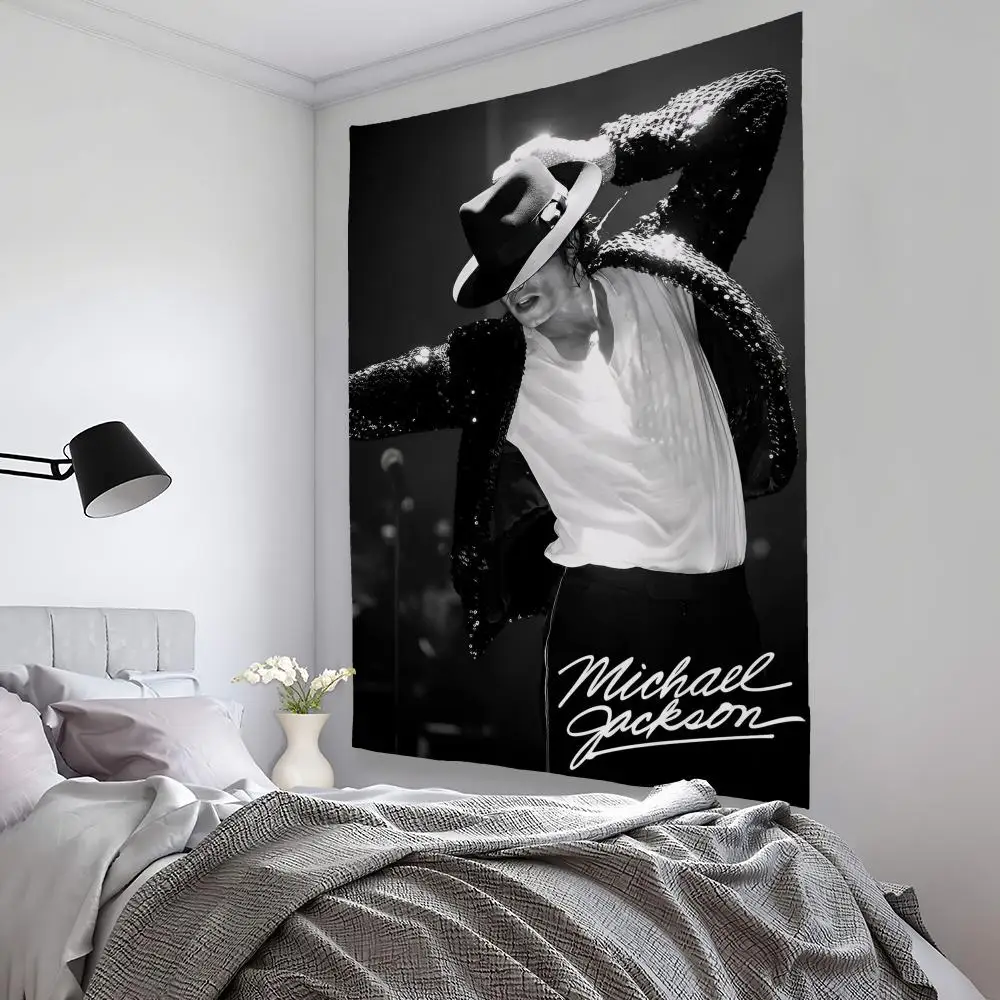 M-Michael J-Jackson Tapestry Microfiber Background Art Decor For Bedroom Living Room Bar Garden Outdoor Festival Wall Decor