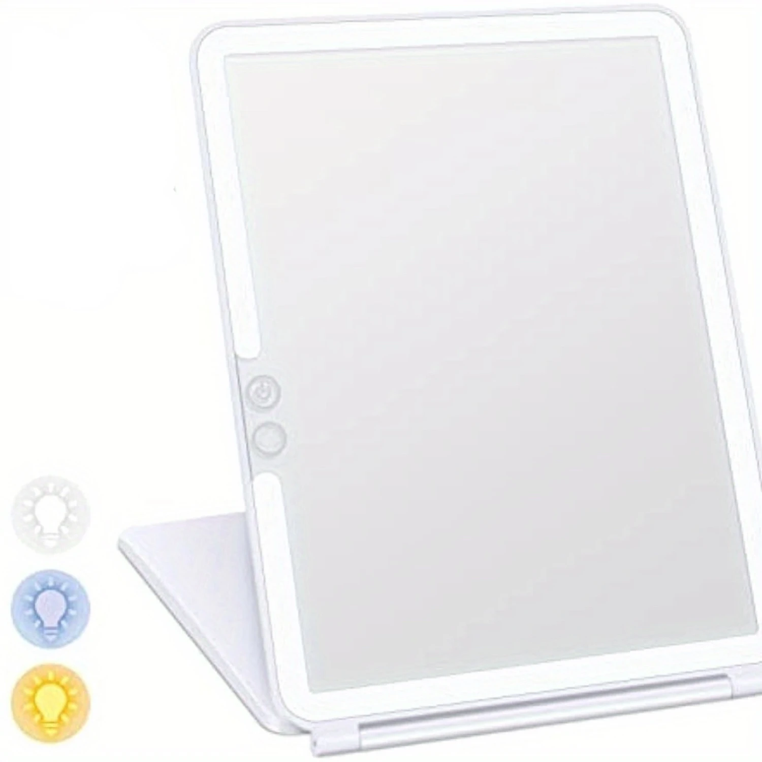 Portable Foldable Makeup Mirror with True LED Lights, 3X 5X Magnification, Compact and Small Vanity Mirror for Travel Desk