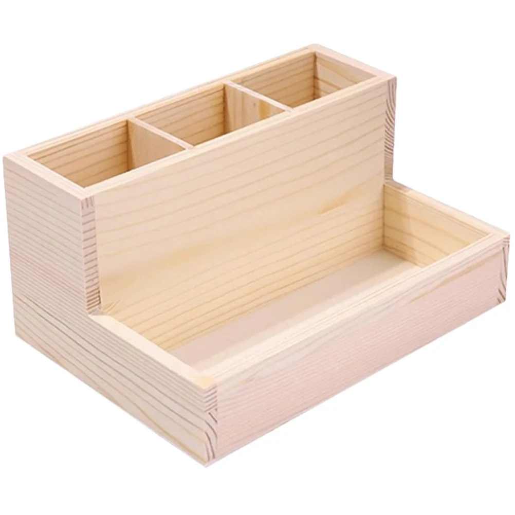 

Wooden Makeup Organizer Desktop Storage Box Multi-Grid Cosmetics Storage Holder Stationery Organizer for Home Office Bedroom