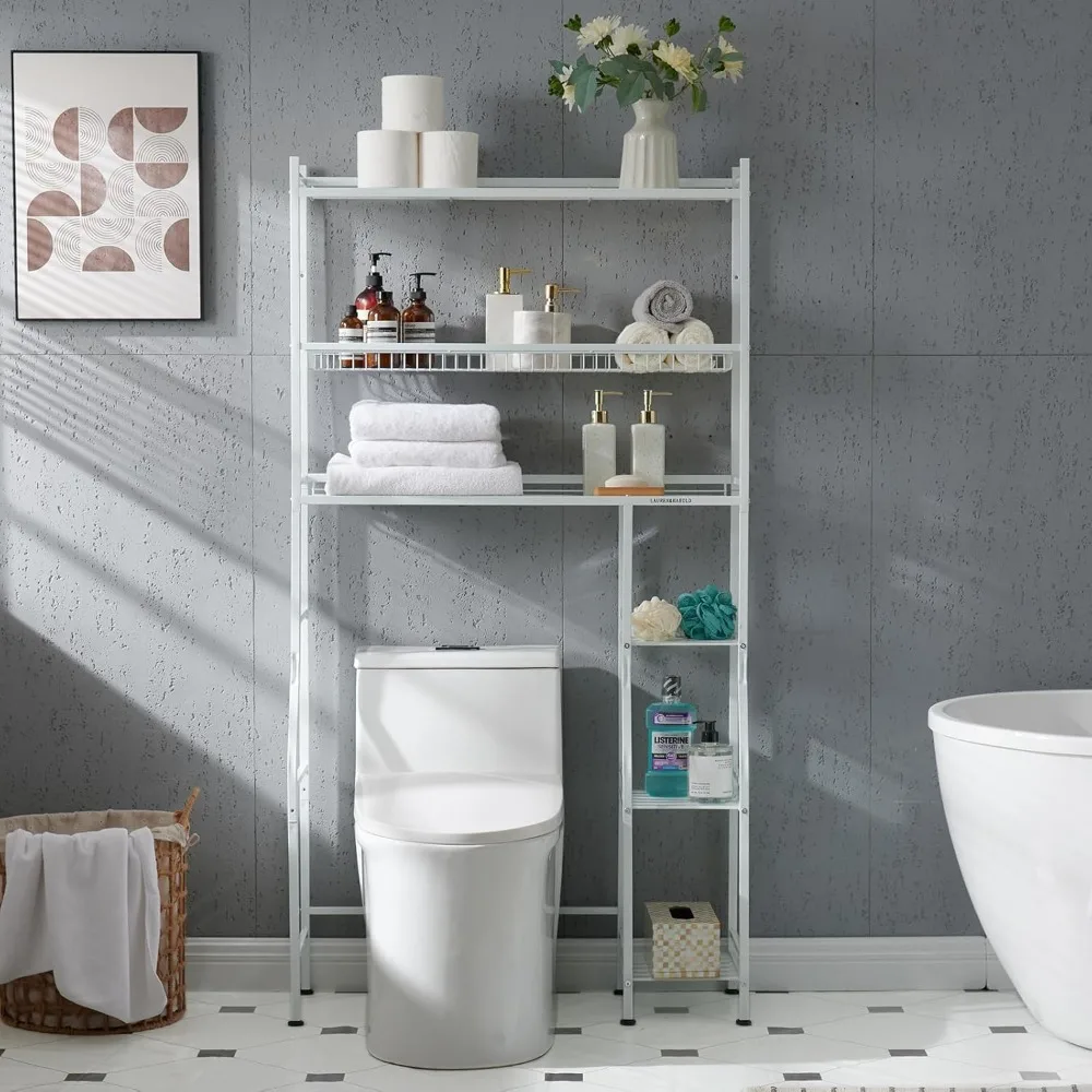 

33", 6-Tier Over The Toilet Storage Cabinet, Over The Toilet Storage Shelf for Restroom, Bath Baskets