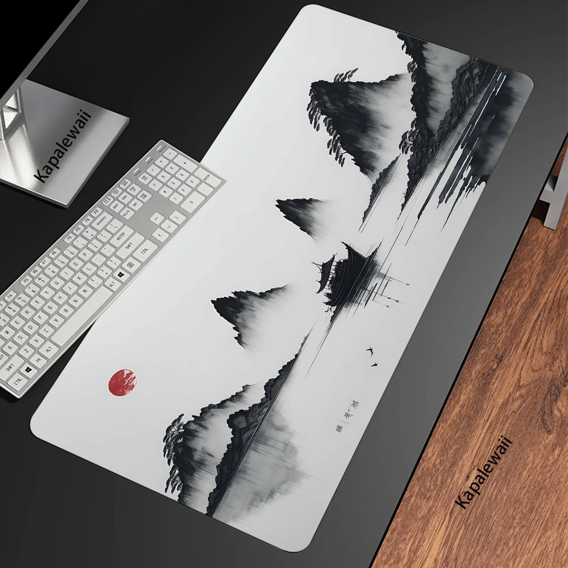 Mountain Serenity Japan Art Mousepad Gaming Speed Keyboard Pads Notebook Mouse Pad Rubber Carpet Locked Edge Mouse Mat 900x400mm