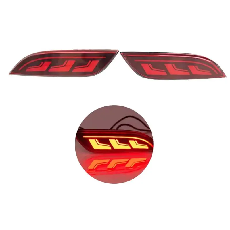 4X Car LED Rear Bumper Lights Dynamic Turn Signal Light Reflector Light Brake Light For Spark 2010-2015