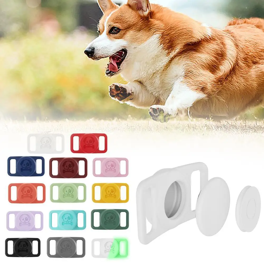  for airtag Dog Collar Holder Waterproof Ultra Dustproof Silicone Protective Case for Apple GPS Tracker