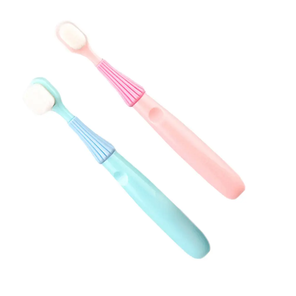 2Pcs Kids Toothbrush Children Teeth Cleaning Silicone Nano Head Soft Bristles Portable Kids Oral Care Children Toothbrush