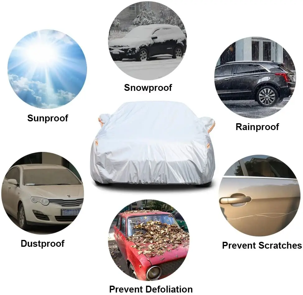 Waterproof All Weather Outdoor Rain Sun UV Protection 6 Layers SUV Car Cover