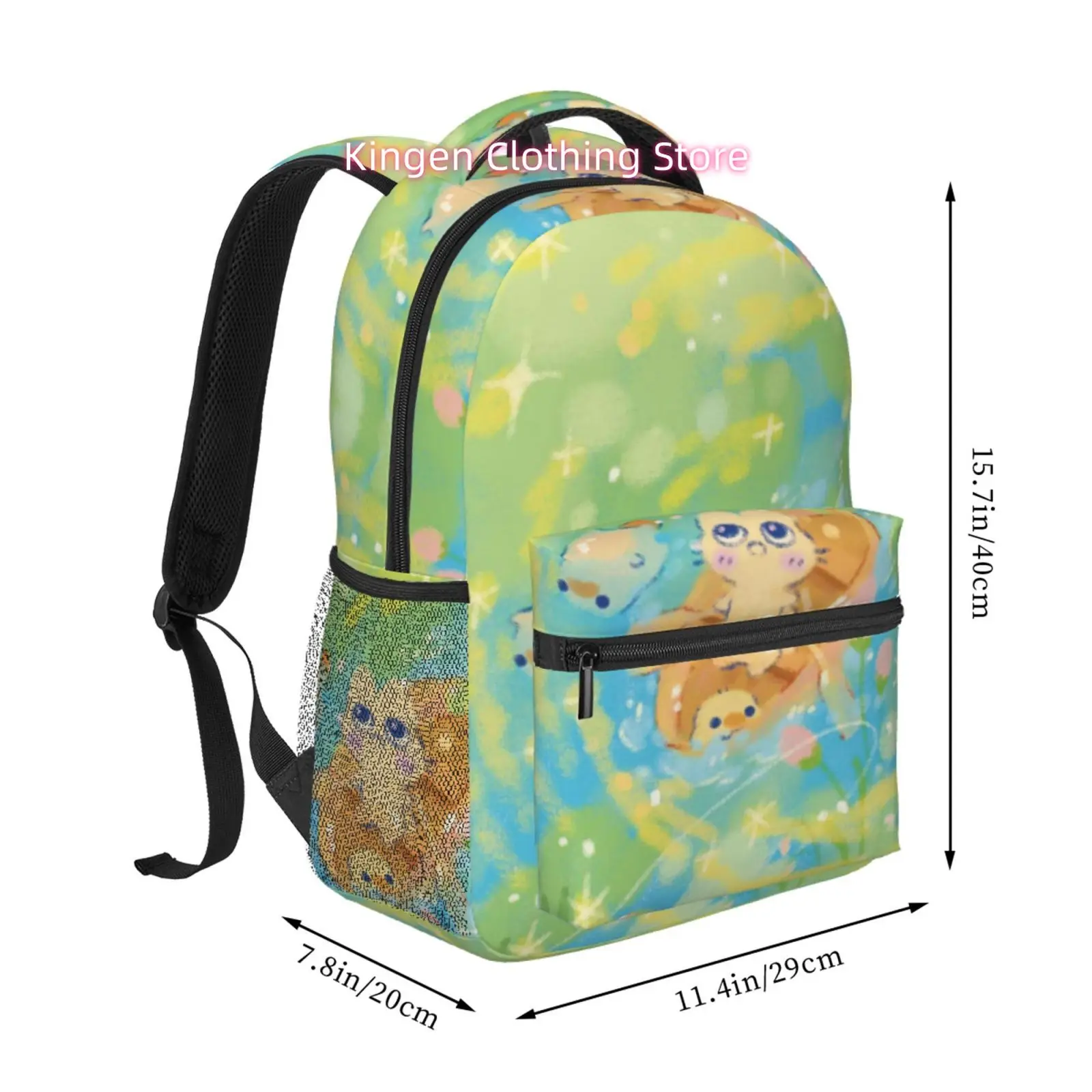 Green Lake Boat Duckling Sweet Trendy Unisex Travel And Sports Backpacks, Ideal for Ipads And Laptops, Adjustable Straps, for Tr