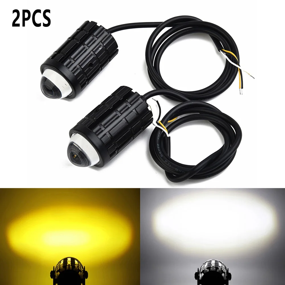 

Motorcycle Spotlight 6000K 3000LM 8-80V Motorcycle Driving Light Headlight Spotlight Lamp Fog Light Dual Color Light Assembly