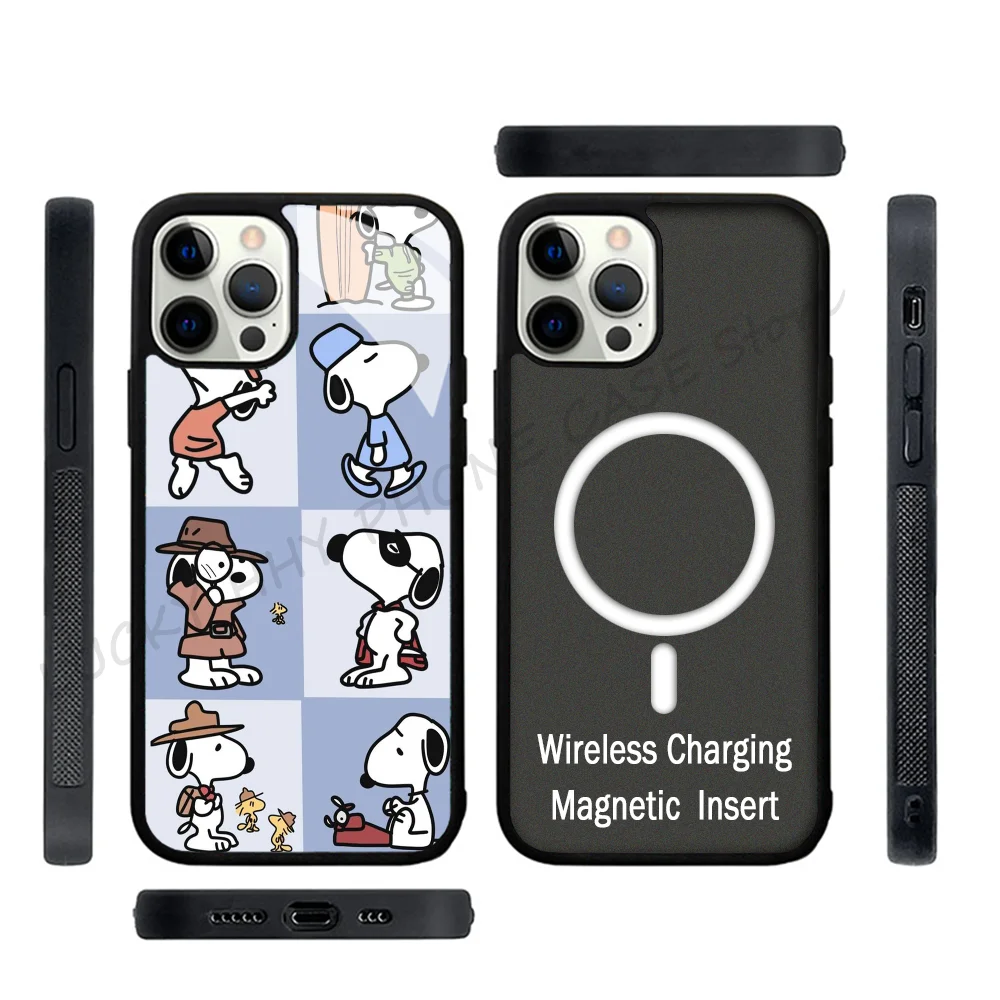 

Cute Phone Case Phone Case Strong Magnetic For IPhone 15 14 13 Pro Max 11 12 Mini CharlieS Browns and Snoopys For Magsafe