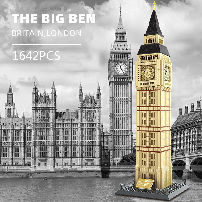 

Creative Britain Big Ben Build Block England London Elizabeth Clock Tower Construction Model Brick Historical Architecture Toy