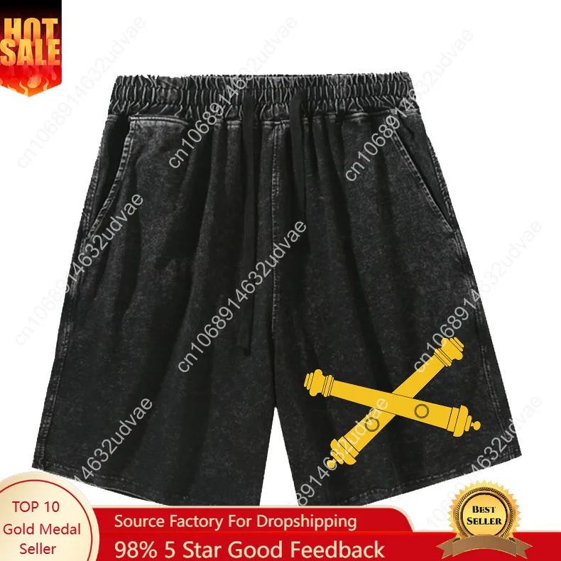 

US Army Field Artillery Shorts Man Woman Teenager Retro Short Pants Vintage Cotton Elastic Soft Beach Shorts Customized Pant