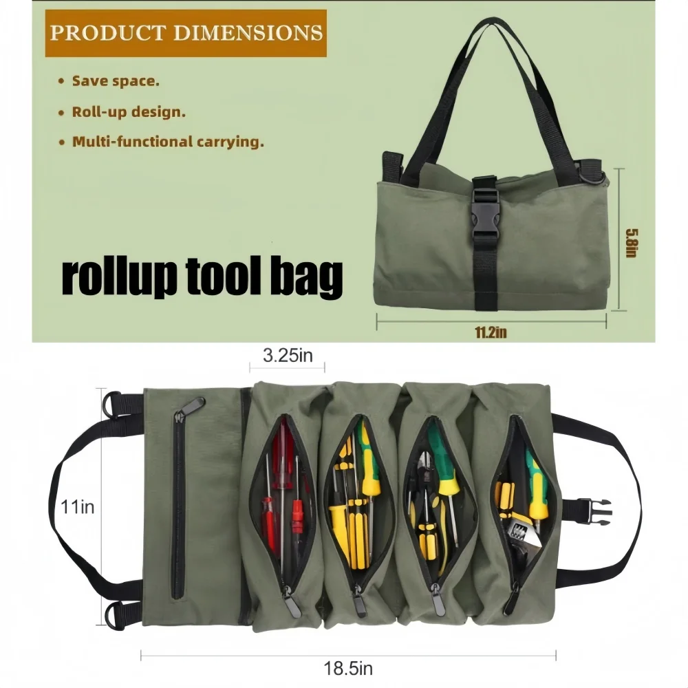 Tool Kit, Heavy-Duty Organizer for Both Men And Women, Portable Storage Box with 2 Removable Zippered Bags, Suitable for Electri