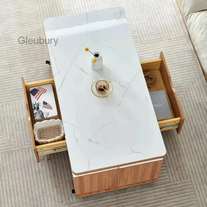 

Drawer European Style Multifunctional Coffee Table Nordic Modern Coffee Tables Space Saving Unique Mesa De Centro Sala Furniture
