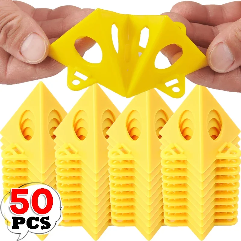 50/10x soportes piramidales de pintura para carpintería Mini soporte triangular amarillo soporte pintura en aerosol bloque de cojín de plástico recubierto de secado al aire