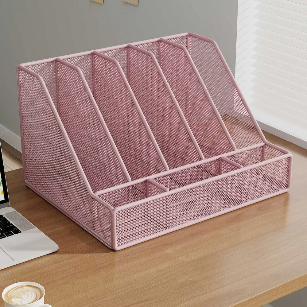Metal Desk File Organizer Space-saving Integrated Storage Document Management Rack Multi-functional Document Storage Shelf