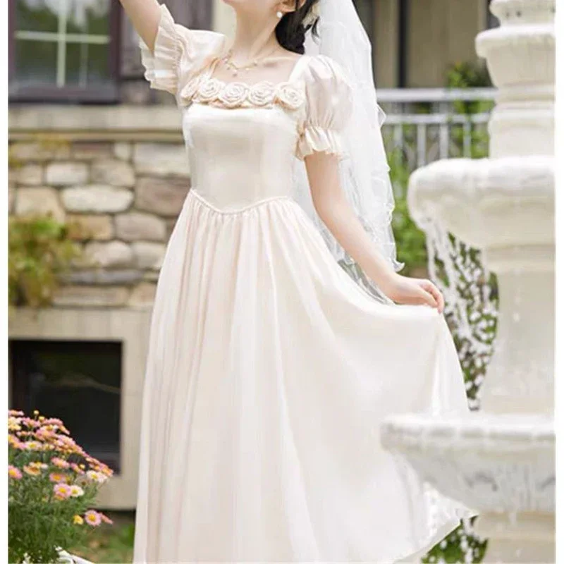 High end bridesmaid dress, French runaway princess dress, women's spring and summer  vestido feminino