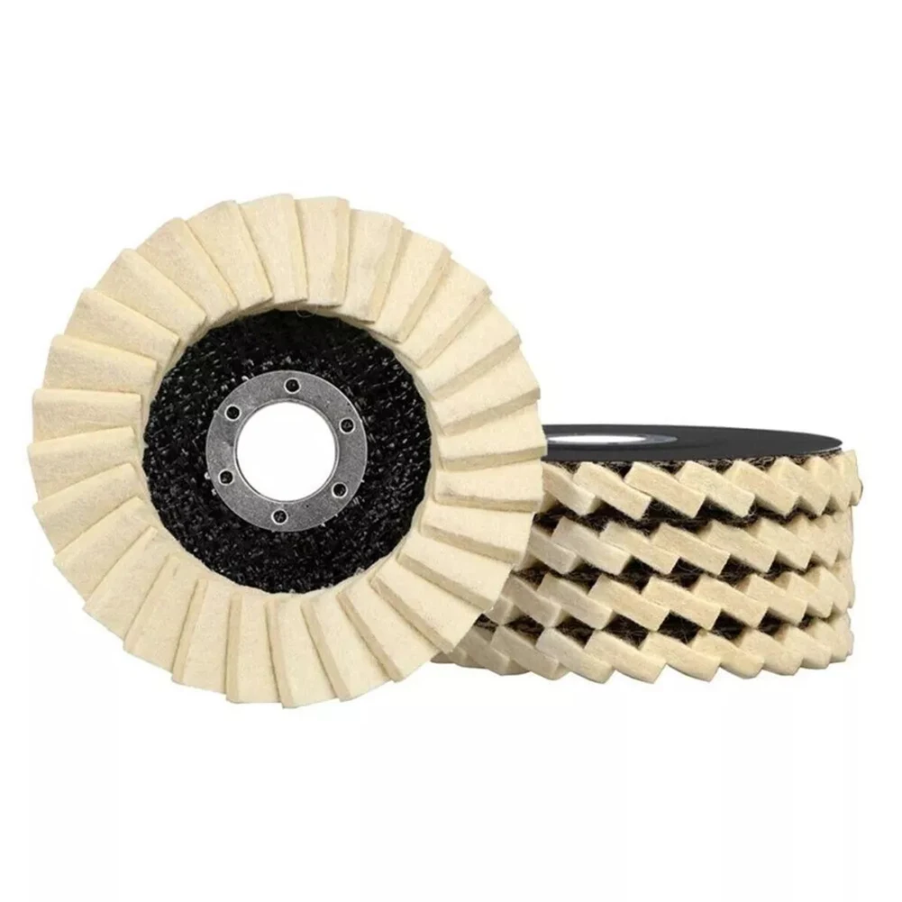 4/4.5/5 Inch Wool Polishing Wheel Buffing Pad For Angle Grinder Grinding Disc Metal Wood Stainless Steel Polishing Abrasives