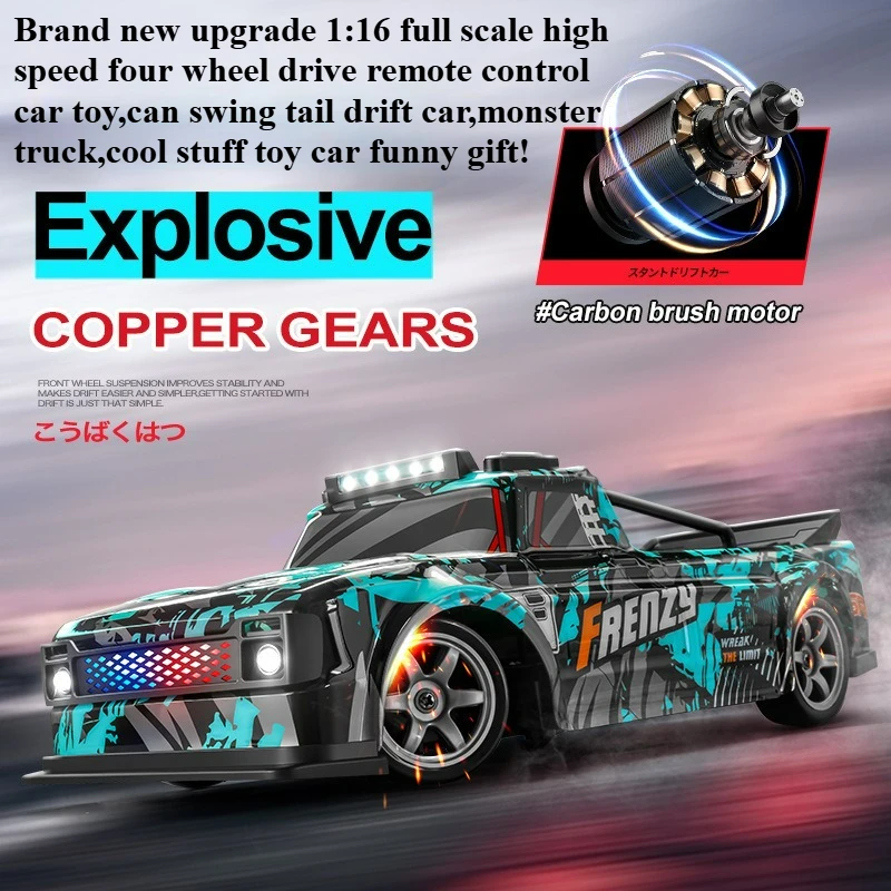 Cool Stuff Toy Car Funny Gift-Kawaii 1:16 Full-scale High-speed 4WD Rc Drift Car,Remote Control Car,Monster Truck,Toys for Kids