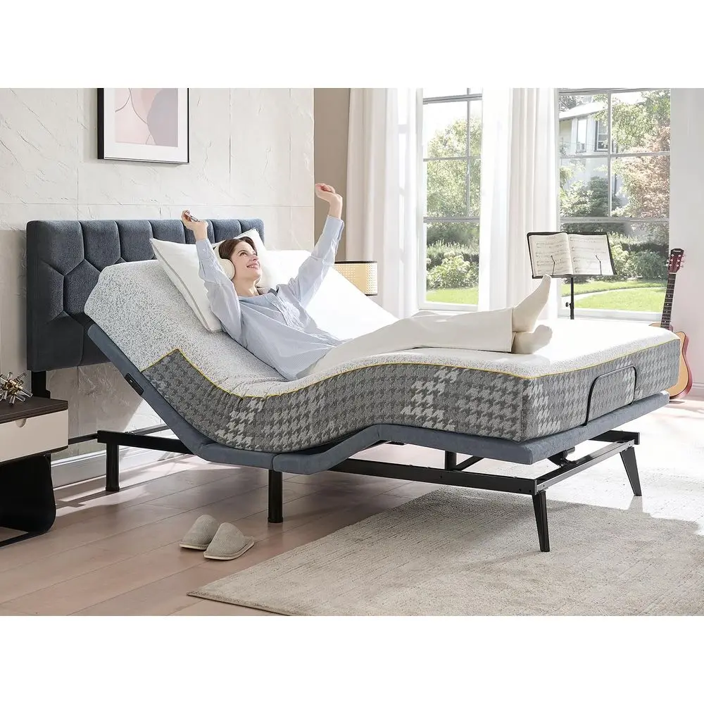 

Adjustable Bed Frame Queen Size Wireless Remote Control Adjustable Beds with 4 USB AampC Ports,Zero Gravity Electric Bed, Indep