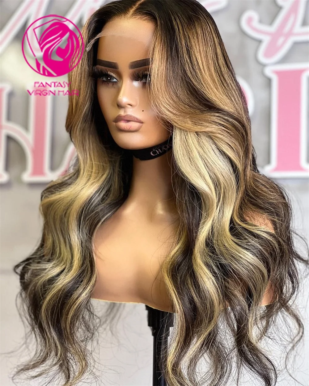 13*4 Lace Front Human Hair Wigs Remy Hair Wavy Brazilian Highlight Honey Blonde #27 Colored Full Lace Wigs For Women