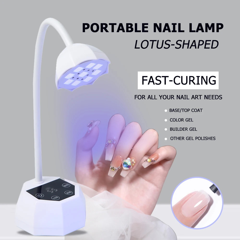 Professional Nail Dryer Rechargeable UV LED Lamp for Gel Polish Curing, Auto Sensor Nail Lamp, Home Salon Manicure Pedicure Tool