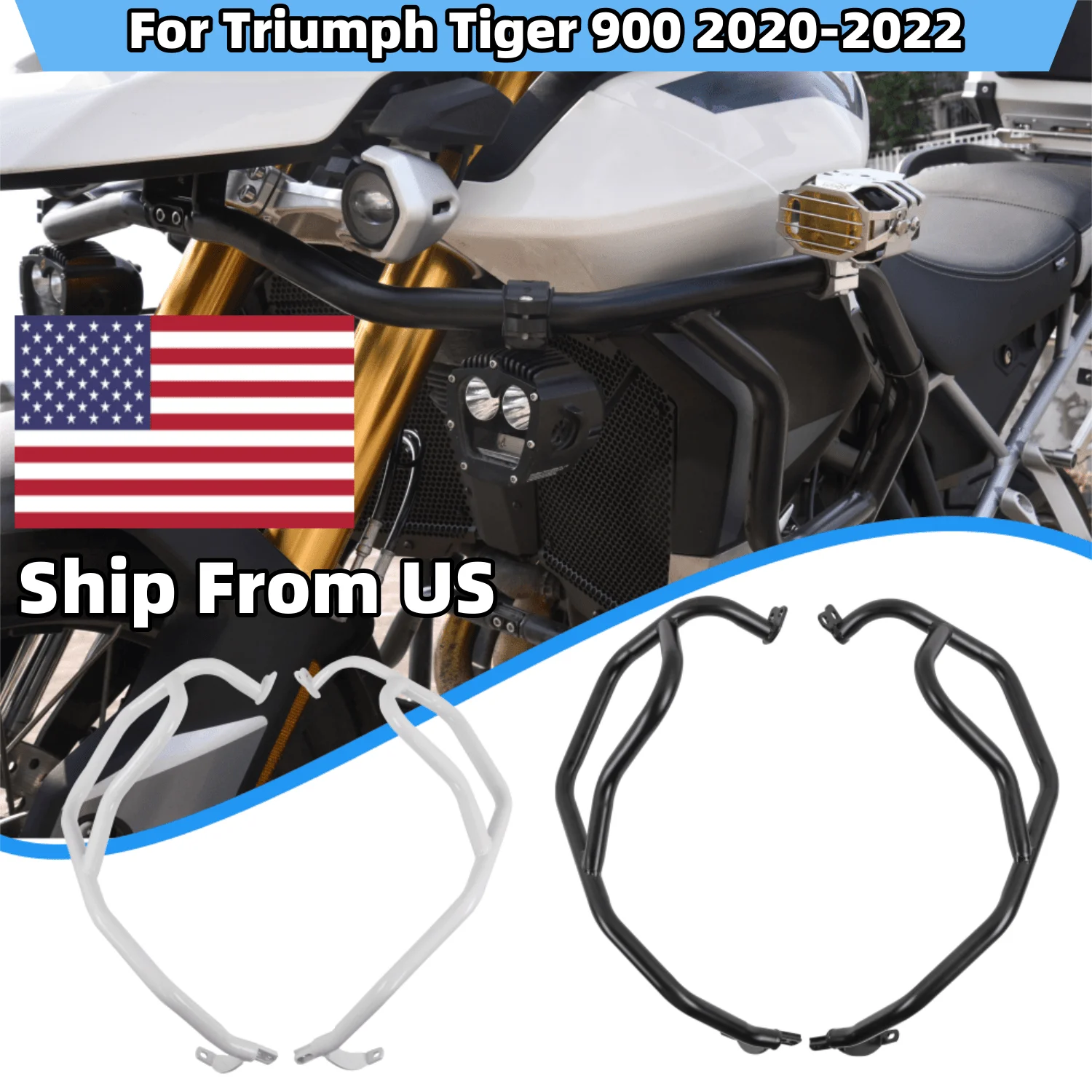 Motorcycle Engine Highway Guard Crash Bar Upper Bumper Frame Protection For Triumph Tiger 900 2020 2021 2022