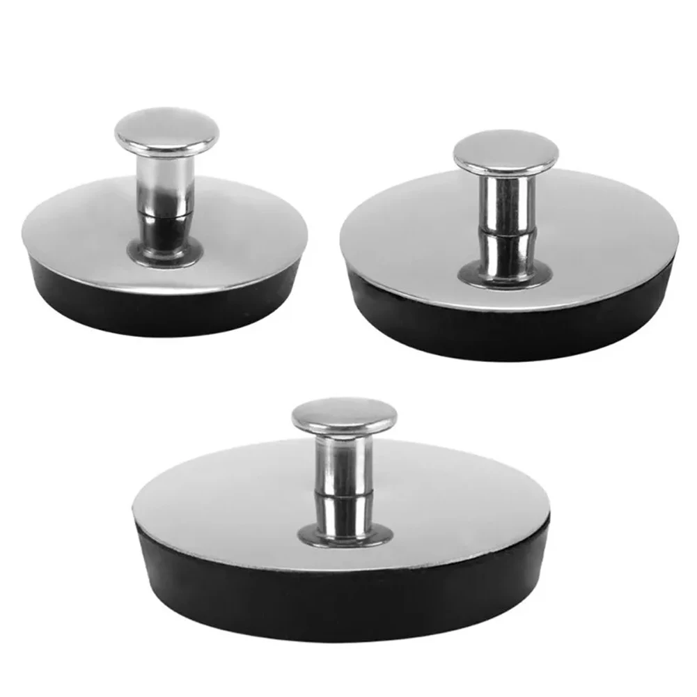 Stainless Steel Drain Stopper With Dual-Layer Rubber Contact For Washbasin Bathtub And Kitchen Sink Drain Applications