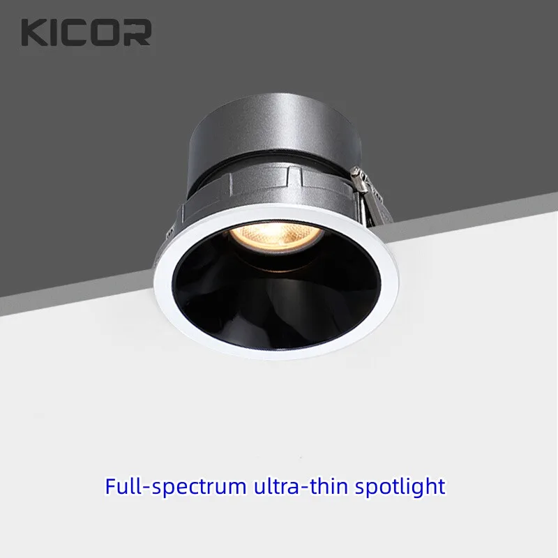 Embedded anti-glare, ultra-thin full-spectrum eye protection downlight, living room aisle sofa background, wall washing, natural