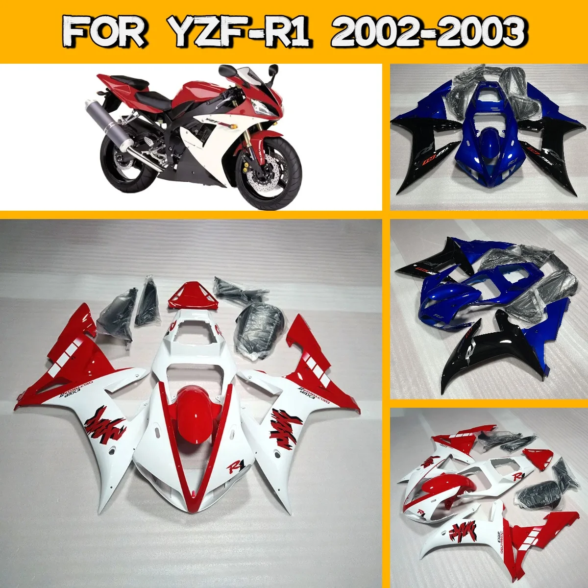 

For 2002 2003 Yamaha YZFR1 Easy Install ABS Injection Body Work Fairings 02 03 YZF R1 Fairing Kit