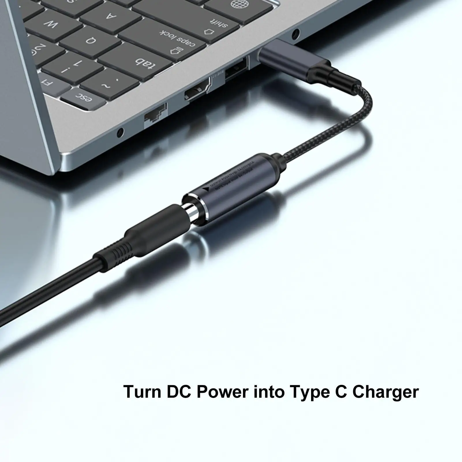 Draagbaar Type C Naar Dc-Kabel, Auto-Identificatie, 6.3X3.0Mm Aluminiumlegering, Nylon Verpakt Voor Pc & Telefoon